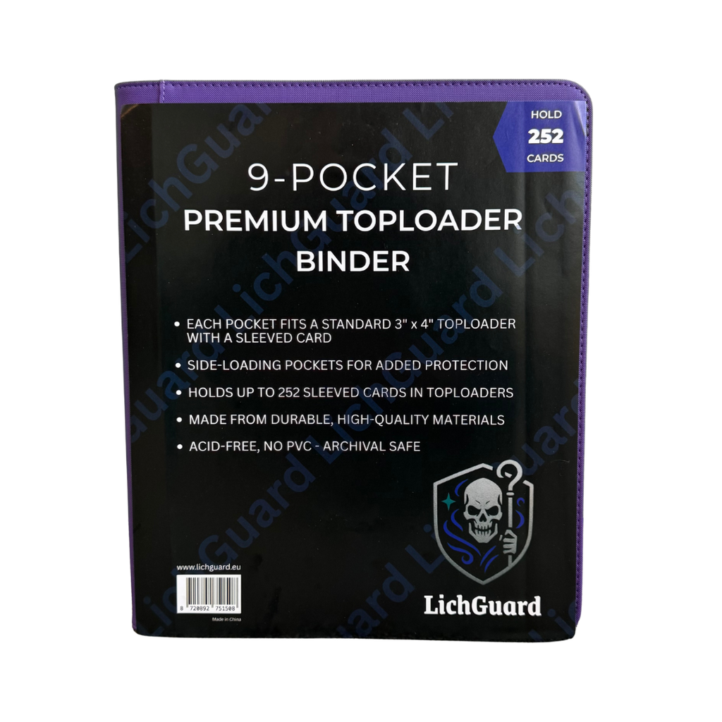LichGuard Premium Toploader Binder – 9-Pocket Purple