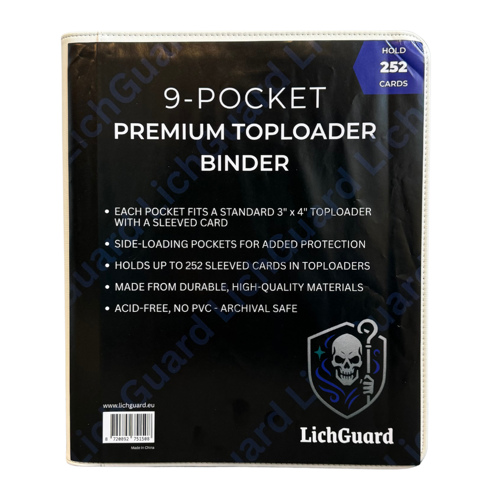 LichGuard Premium Toploader Binder – 9-Pocket White