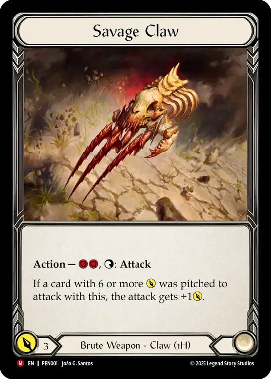 Savage Claw — Compendium Of Rathe (PEN-001) Flesh and Blood card
