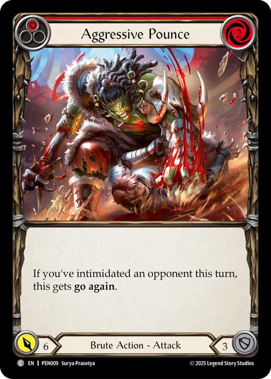 Aggressive Pounce (Red) — Compendium Of Rathe (PEN-009) Flesh and Blood card Image principale du produit