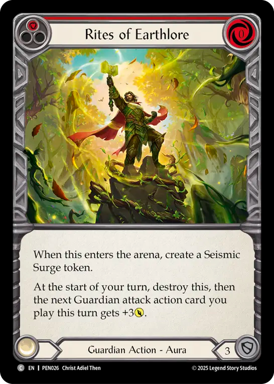 Rites of Earthlore (Red) — Compendium Of Rathe (PEN-026) Flesh and Blood card Image principale du produit