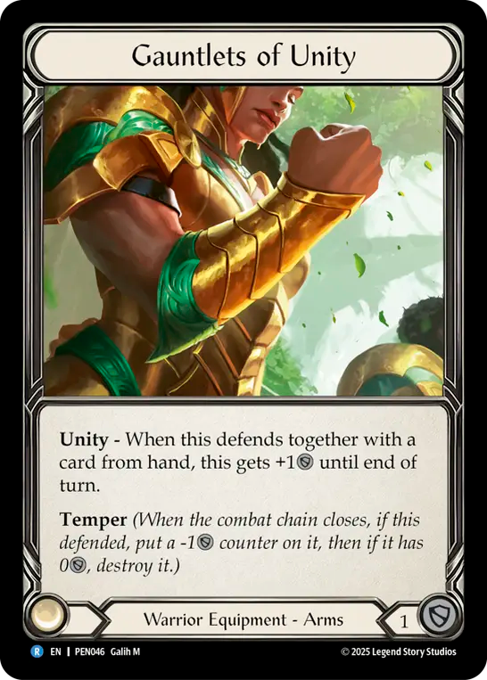 Gauntlets of Unity — Compendium Of Rathe (PEN-046) Flesh and Blood card