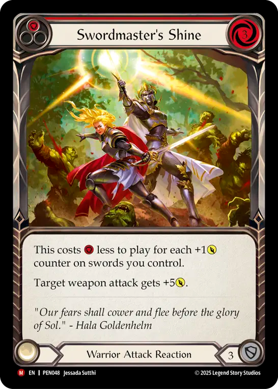 Swordmaster's Shine — Compendium Of Rathe (PEN-048) Flesh and Blood card