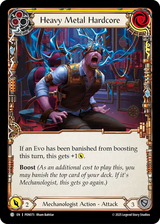 Heavy Metal Hardcore (Yellow) — Compendium Of Rathe (PEN-073) Flesh and Blood card Image principale du produit