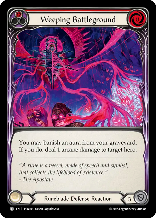 Weeping Battleground (Red) — Compendium Of Rathe (PEN-103) Flesh and Blood card Image principale du produit