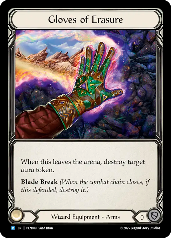 Gloves of Erasure — Compendium Of Rathe (PEN-109) Flesh and Blood card Image principale du produit