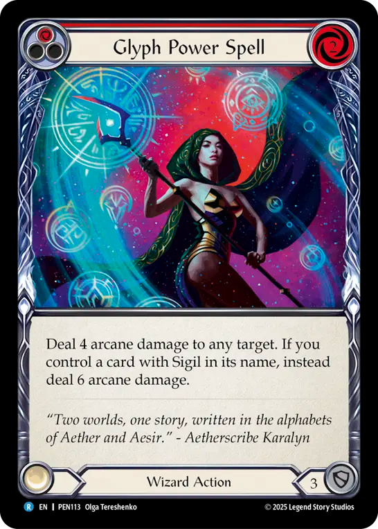 Glyph Power Spell — Compendium Of Rathe (PEN-113) Flesh and Blood card