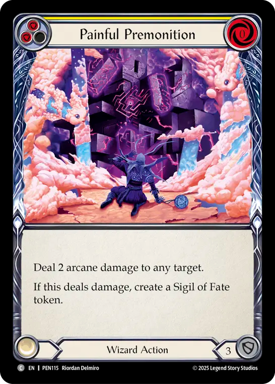 Painful Premonition (Yellow) — Compendium Of Rathe (PEN-115) Flesh and Blood card Image principale du produit