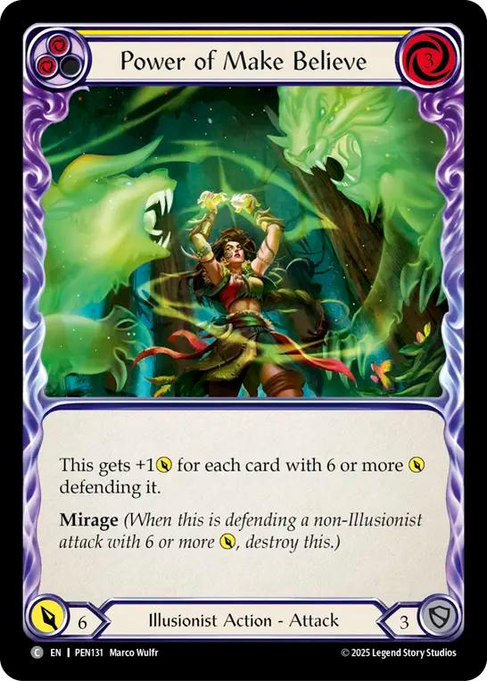 Power of Make Believe (Yellow) — Compendium Of Rathe (PEN-131) Flesh and Blood card Image principale du produit