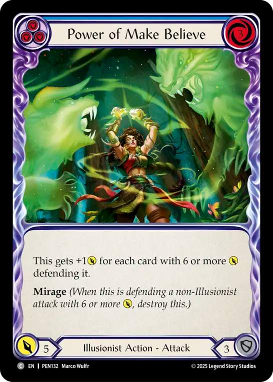 Power of Make Believe (Blue) — Compendium Of Rathe (PEN-132) Flesh and Blood card Image principale du produit