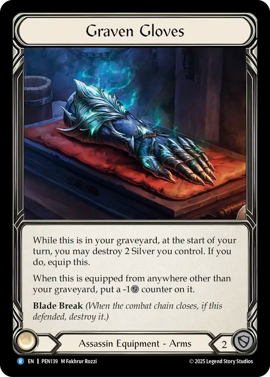 Graven Gloves — Compendium Of Rathe (PEN-139) Flesh and Blood card Image principale du produit