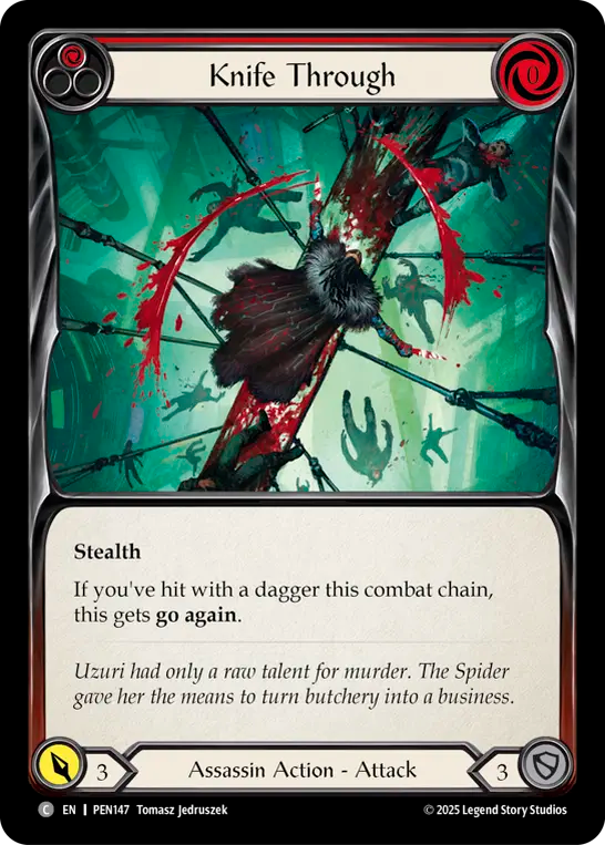 Knife Through (Red) — Compendium Of Rathe (PEN-147) Flesh and Blood card Image principale du produit