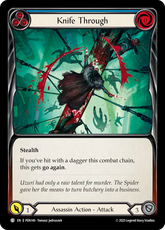Knife Through (Blue) — Compendium Of Rathe (PEN-149) Flesh and Blood card Image principale du produit