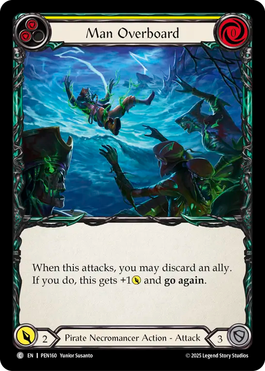 Man Overboard (Yellow) — Compendium Of Rathe (PEN-160) Flesh and Blood card Image principale du produit