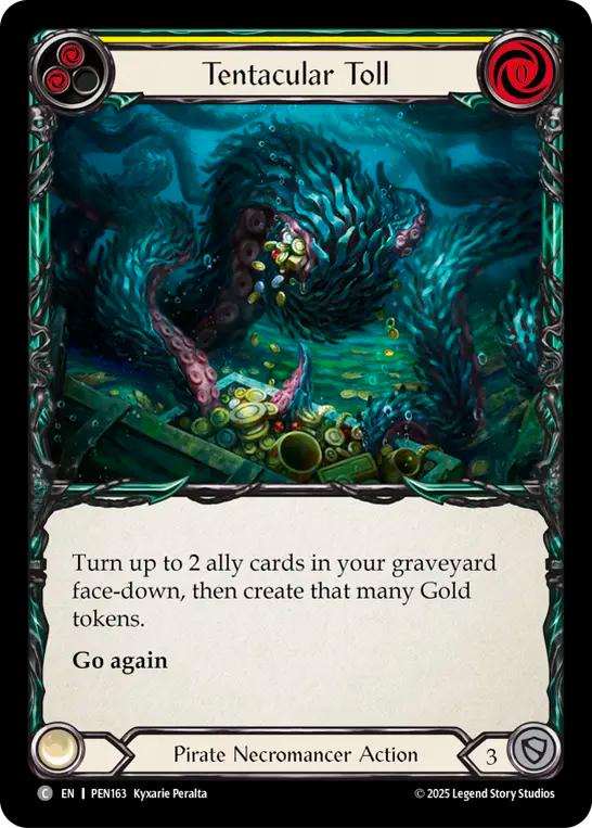 Tentacular Toll (Yellow) — Compendium Of Rathe (PEN-163) Flesh and Blood card