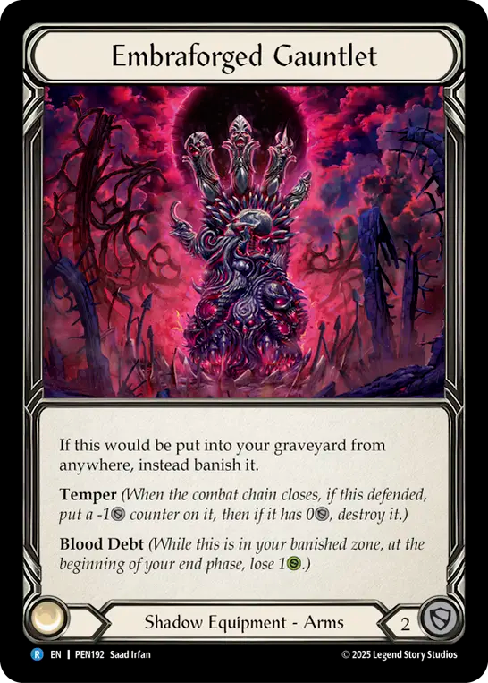 Embraforged Gauntlet — Compendium Of Rathe (PEN-192) Flesh and Blood card