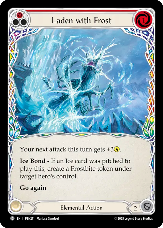 Laden with Frost — Compendium Of Rathe (PEN-211) Flesh and Blood card Image principale du produit