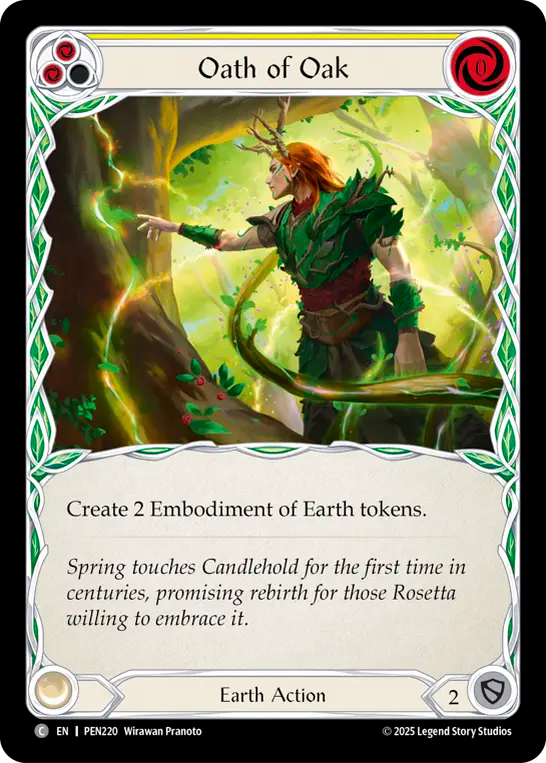 Oath of Oak (Yellow) — Compendium Of Rathe (PEN-220) Flesh and Blood card