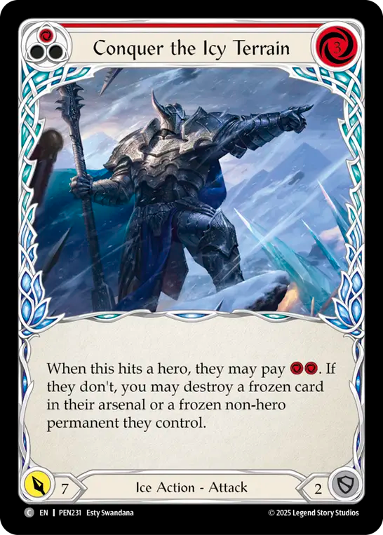Conquer the Icy Terrain (Red) — Compendium Of Rathe (PEN-231) Flesh and Blood card Image principale du produit