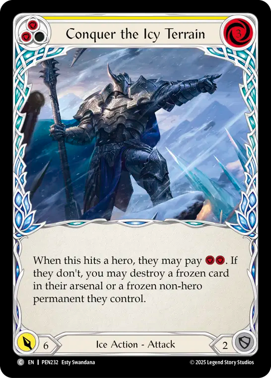 Conquer the Icy Terrain (Yellow) — Compendium Of Rathe (PEN-232) Flesh and Blood card