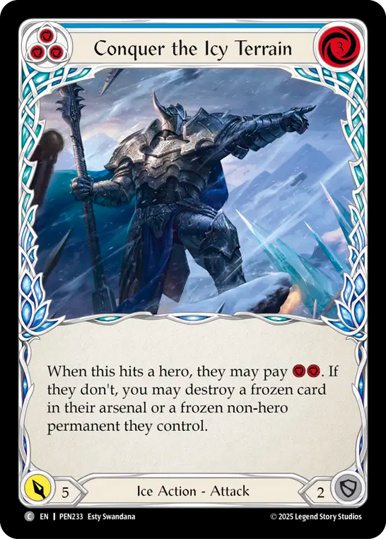 Conquer the Icy Terrain (Blue) — Compendium Of Rathe (PEN-233) Flesh and Blood card Image principale du produit