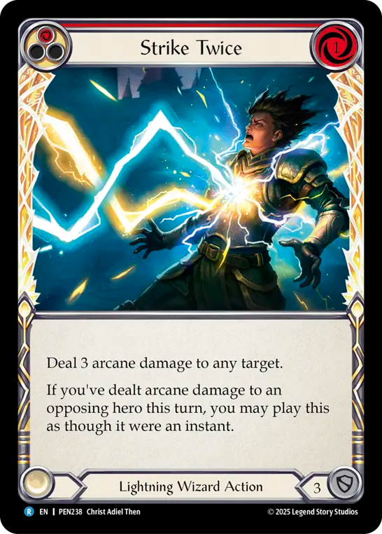 Strike Twice — Compendium Of Rathe (PEN-238) Flesh and Blood card Image principale du produit