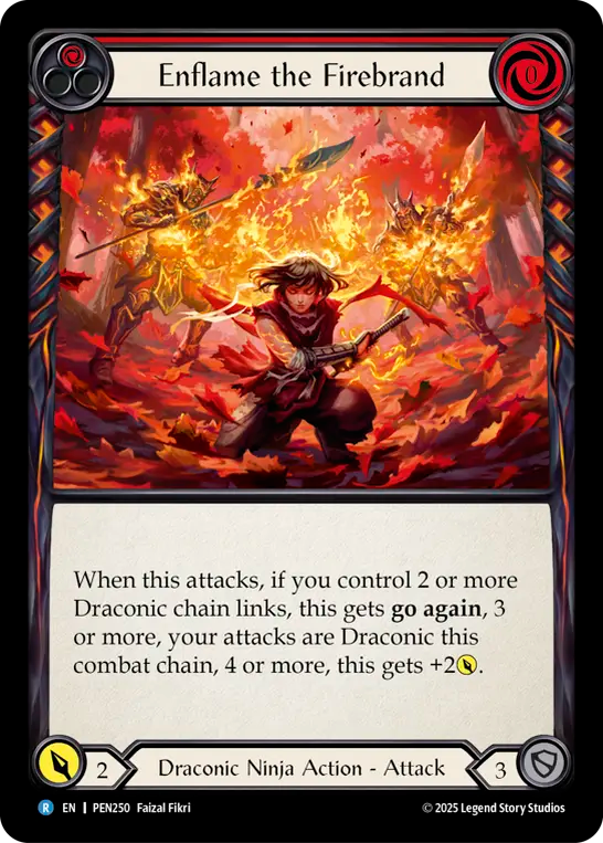 Enflame the Firebrand — Compendium Of Rathe (PEN-250) Flesh and Blood card