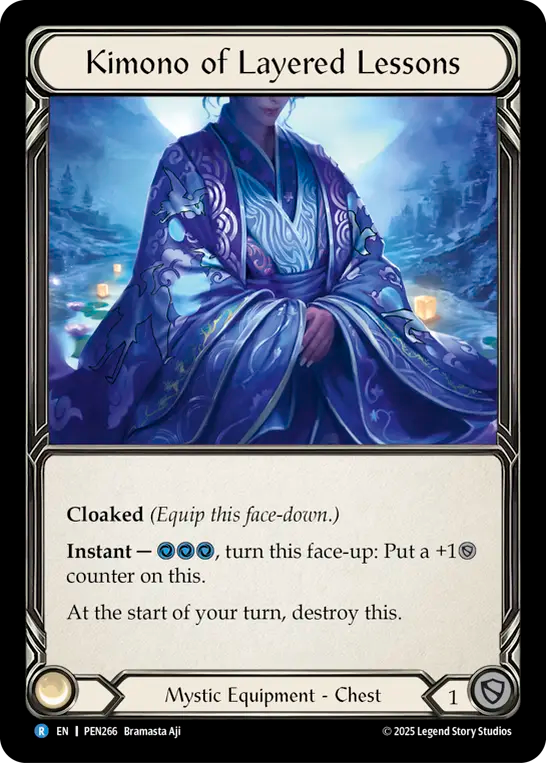 Kimono of Layered Lessons — Compendium Of Rathe (PEN-266) Flesh and Blood card Image principale du produit