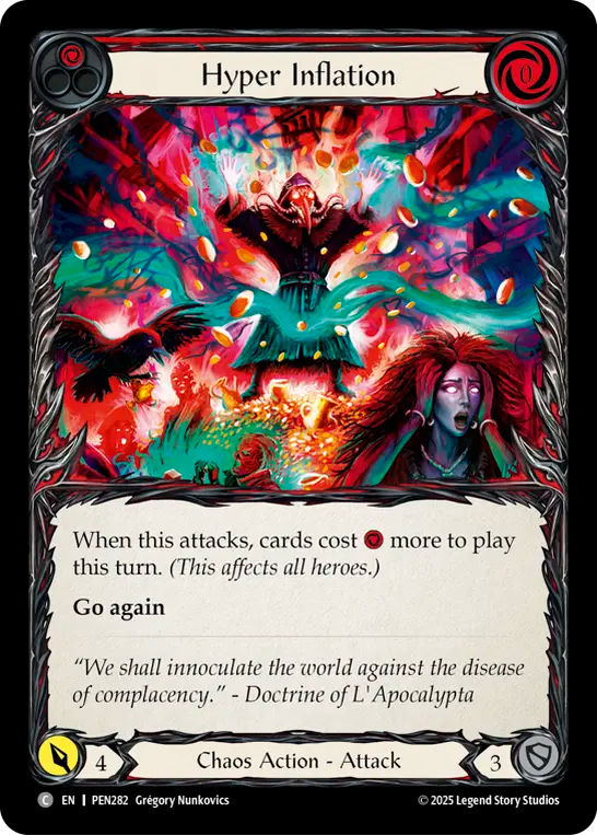 Hyper Inflation (Red) — Compendium Of Rathe (PEN-282) Flesh and Blood card Image principale du produit