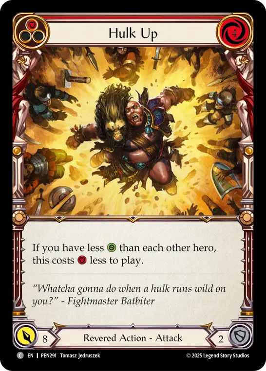 Hulk Up (Red) — Compendium Of Rathe (PEN-291) Flesh and Blood card Image principale du produit