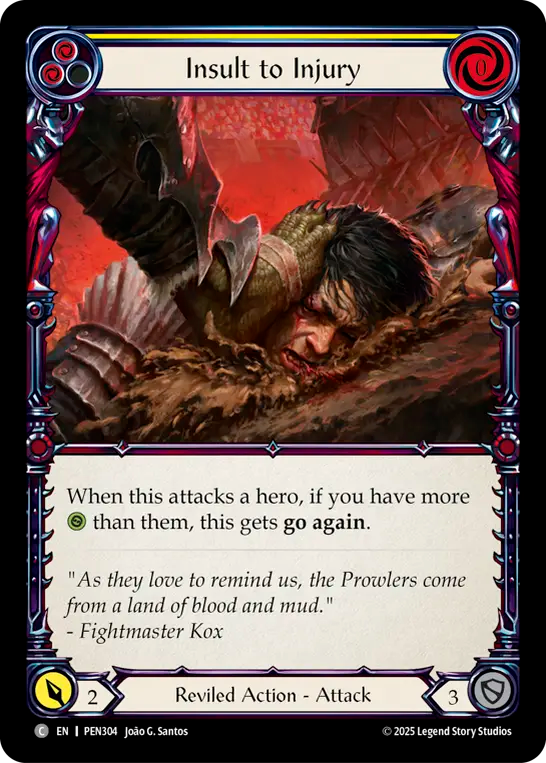 Insult to Injury (Yellow) — Compendium Of Rathe (PEN-304) Flesh and Blood card Image principale du produit