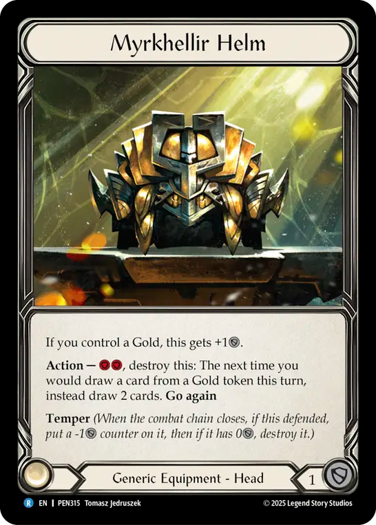 Myrkhellir Helm — Compendium Of Rathe (PEN-315) Flesh and Blood card Image principale du produit