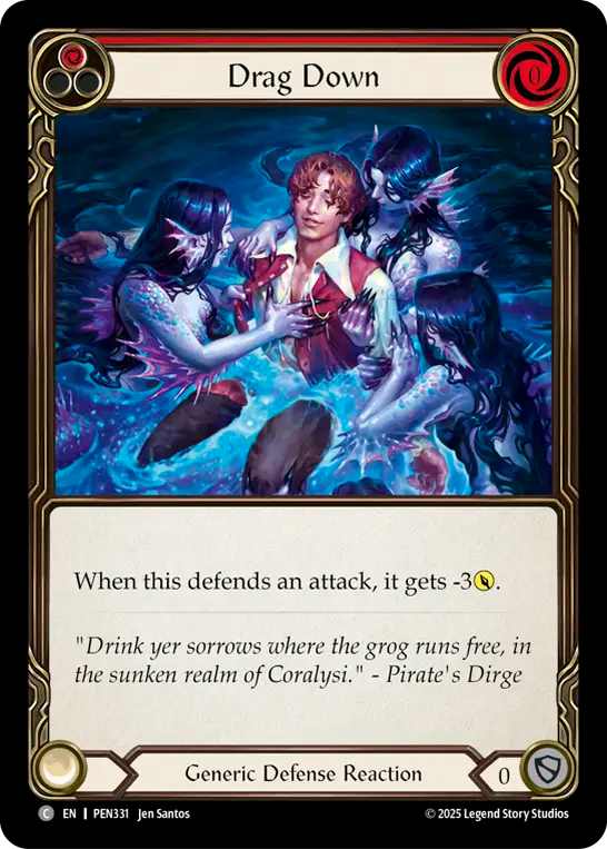 Drag Down (Red) — Compendium Of Rathe (PEN-331) Flesh and Blood card Image principale du produit