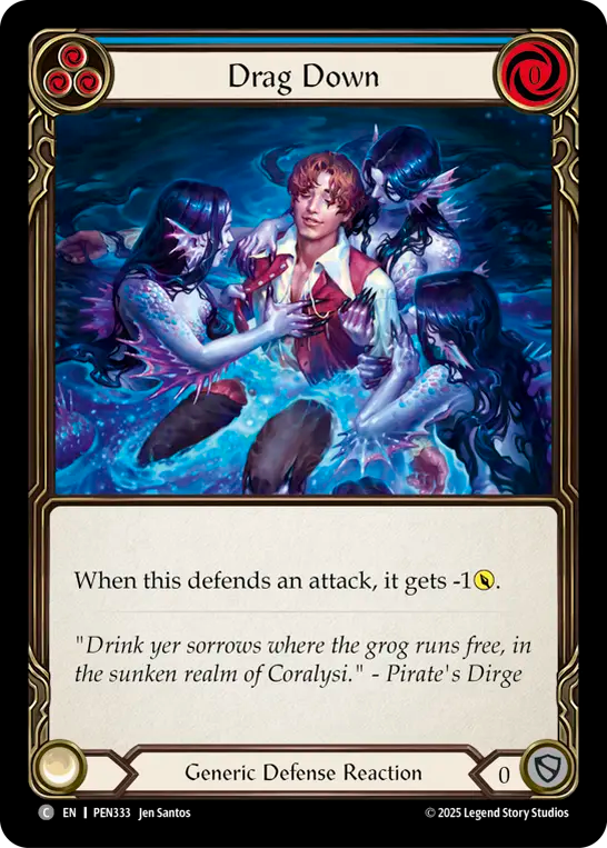 Drag Down (Blue) — Compendium Of Rathe (PEN-333) Flesh and Blood card Image principale du produit