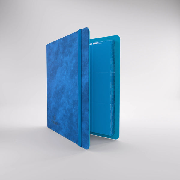 Gamegenic Prime Album 24-Pocket bleu – partiellement ouvert, avec pochettes à insertion latérale