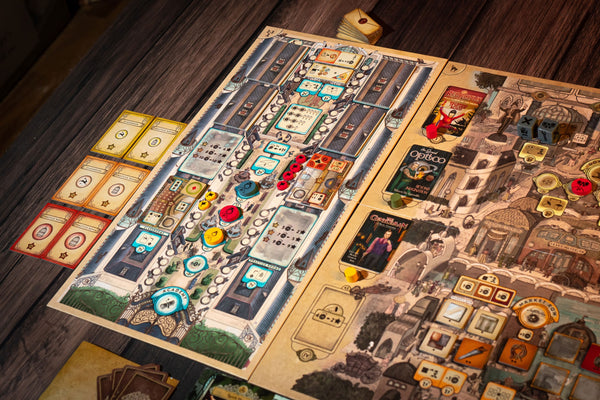 Trickerion: Dahlgaard's Academy – officiële foto van de uitbreiding in een opgezette speelsituatie