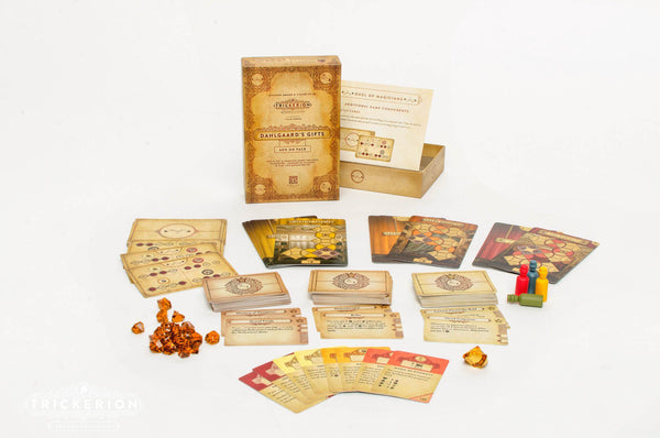 Trickerion: Dahlgaard's Gifts – officiële overzichtsfoto van alle onderdelen