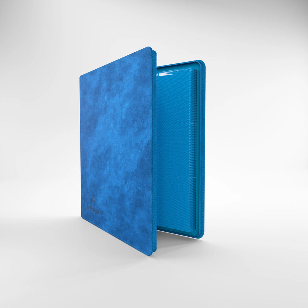 Zip-Up Album 24-Pocket blauw, half geopend met de rits open