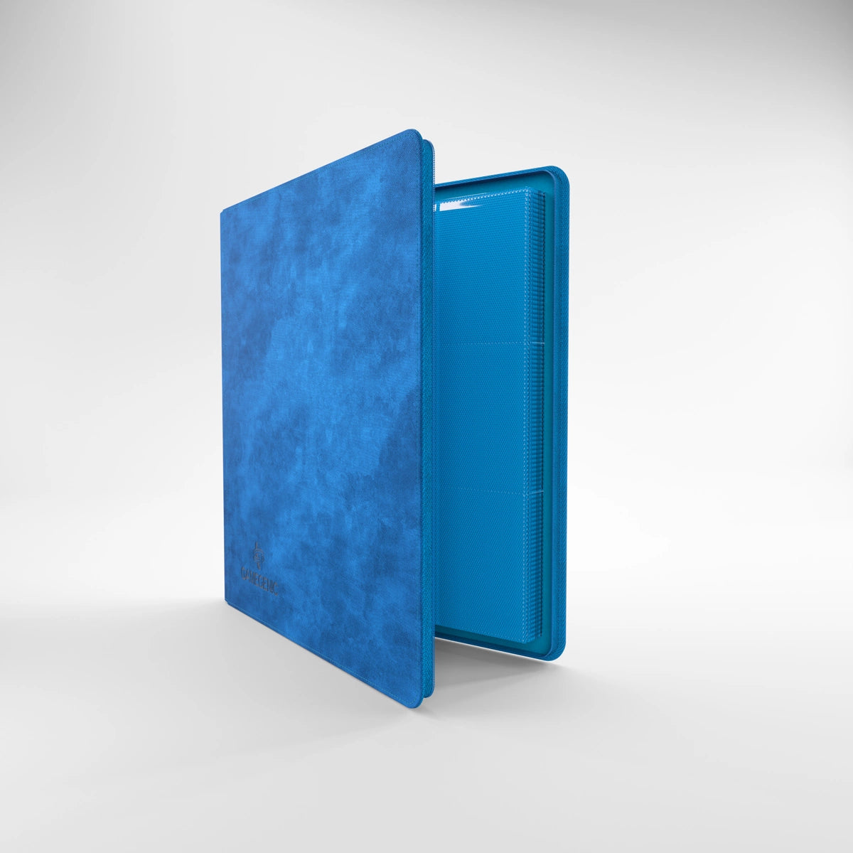 Zip-Up Album 24-Pocket blauw, half geopend met de rits open
