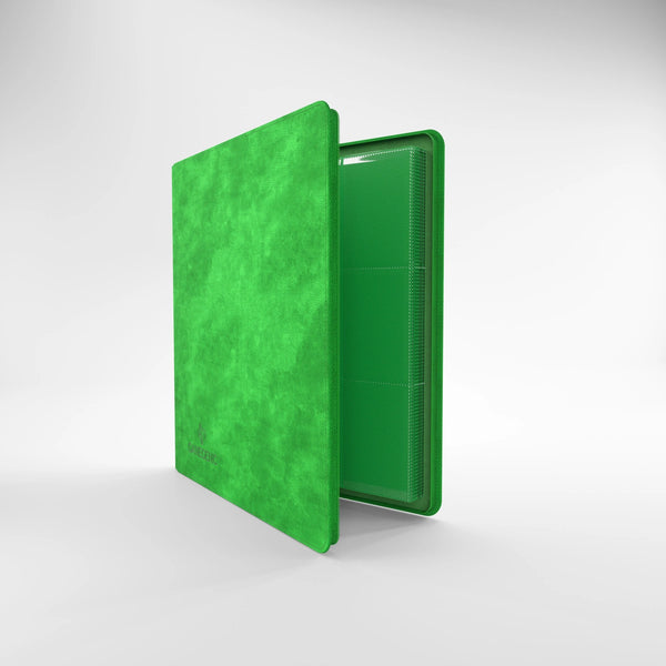 Zip-Up Album 24-Pocket groen, half geopend met de rits open
