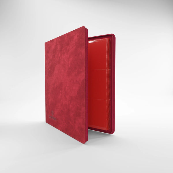 Zip-Up Album 24-Pocket rood, half geopend met de rits open