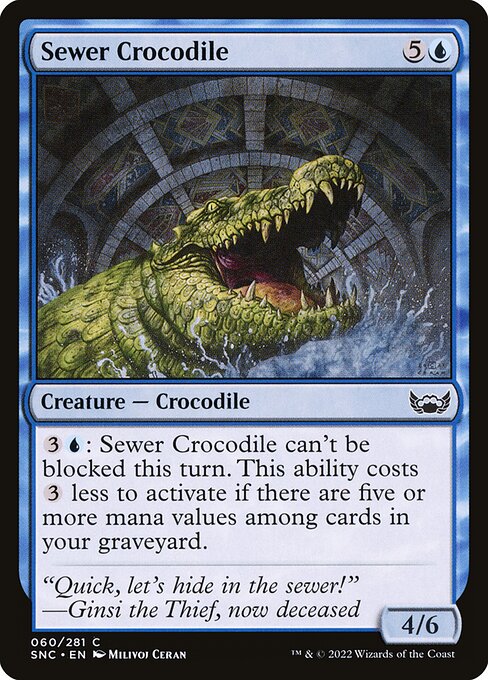 Sewer Crocodile – Streets of New Capenna (SNC-60) Magic: The Gathering card Imagen principal del producto