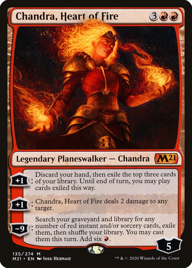 Magic-kaart Chandra, Heart of Fire M21-135 uit Core Set 2021 (Mythic) Image principale du produit