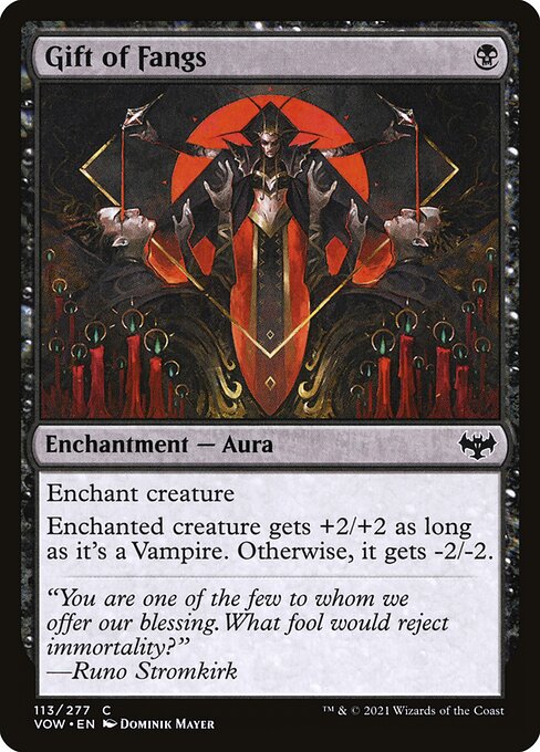 Gift of Fangs – Innistrad: Crimson Vow (VOW-113) Magic: The Gathering card