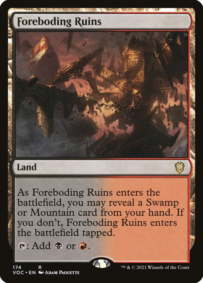 Magic-kaart Foreboding Ruins VOC-174 uit Commander: Innistrad: Crimson Vow (Rare)
