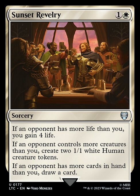 Sunset Revelry – Commander: The Lord of the Rings: Tales of Middle-earth (LTC-177) Magic: The Gathering card
