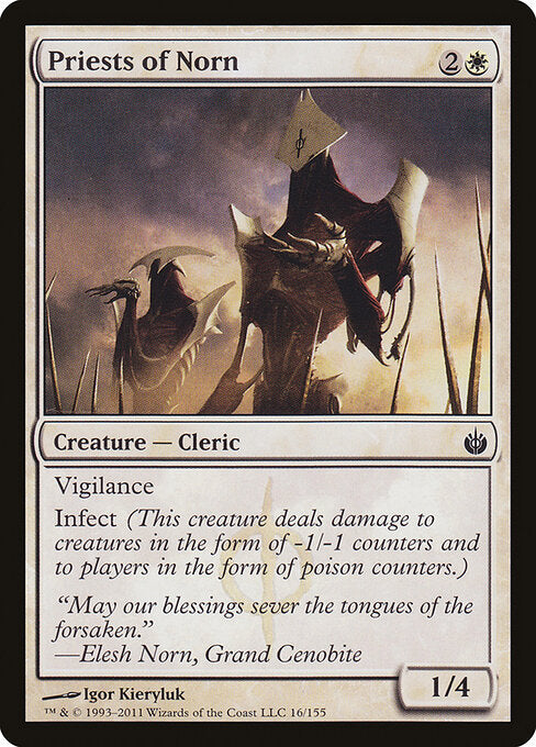 Priests of Norn – Mirrodin Besieged (MBS-16) Magic: The Gathering card