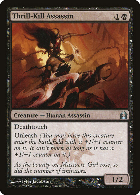 Thrill-Kill Assassin – Return to Ravnica (RTR-81) Magic: The Gathering card | LC-REM-20260804-15794291966284-a9f32204-eda7-4184-92e5-9da8b15b2359 Immagine principale del prodotto
