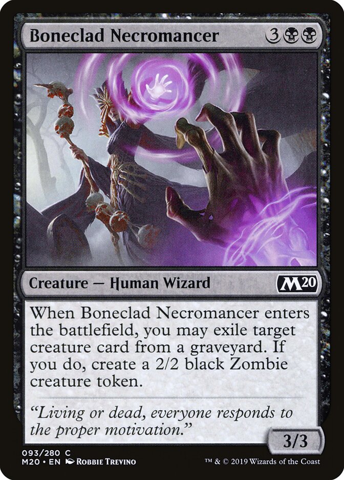 Boneclad Necromancer - Core 2020 (Common) [M20-93]
