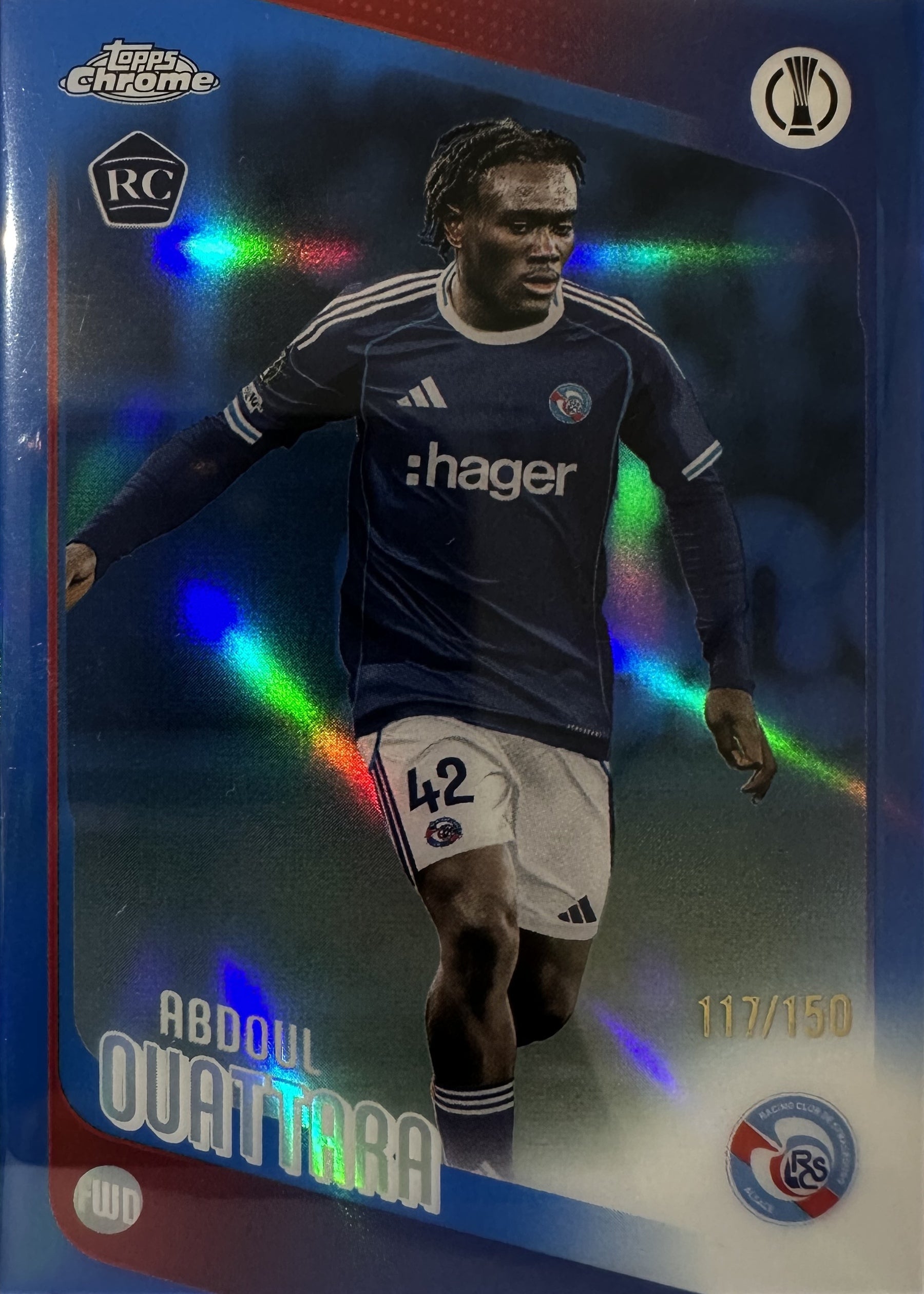 Abdoul Ouattara - 2025-26 Topps Chrome UEFA Club Competitions (Blue Refractor 117/150 RC) [114] - voorkant